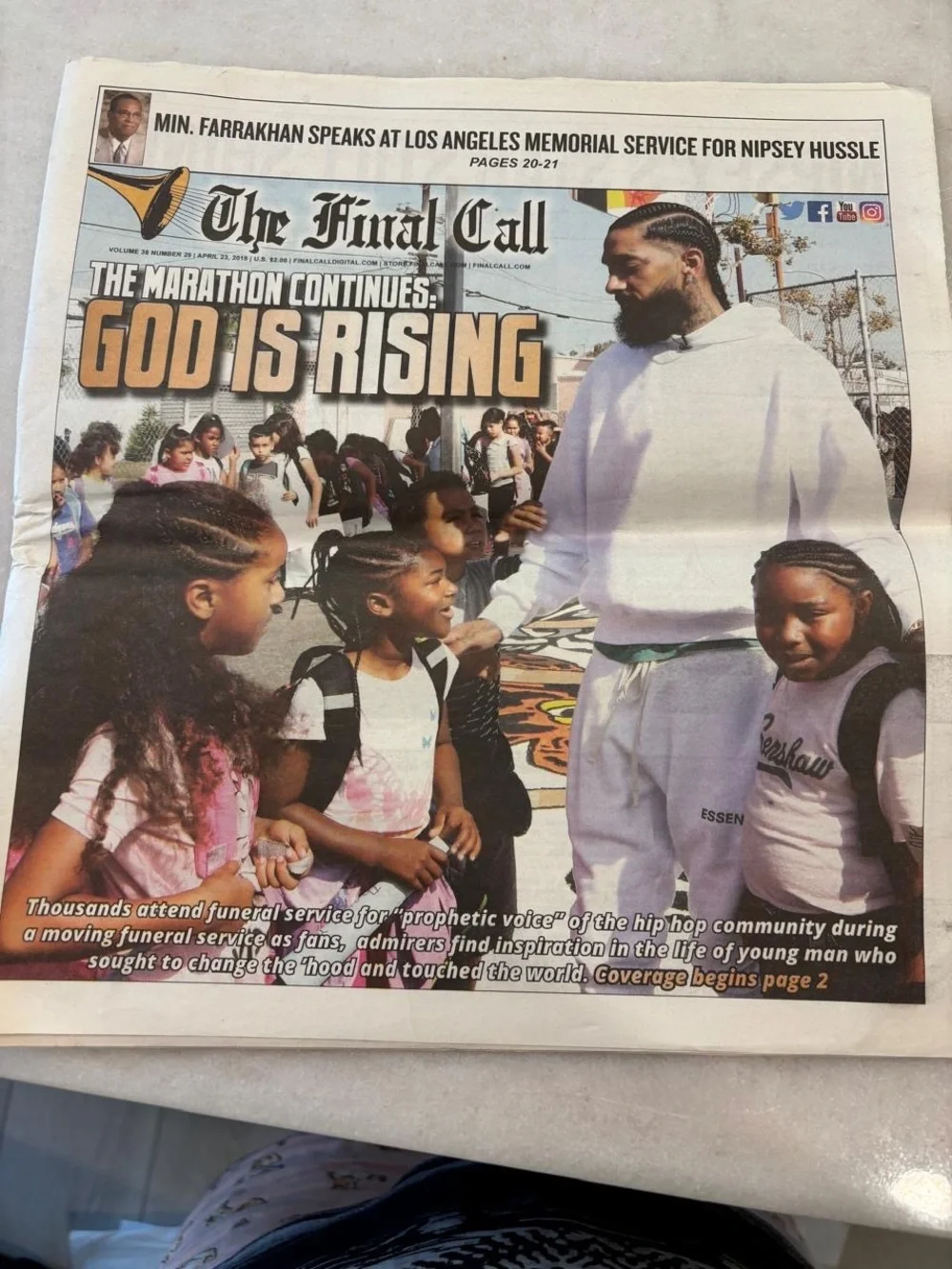 The Final Call Newspaper April 23 2019 Nipsey Hussle Memorial Tribute #R60B